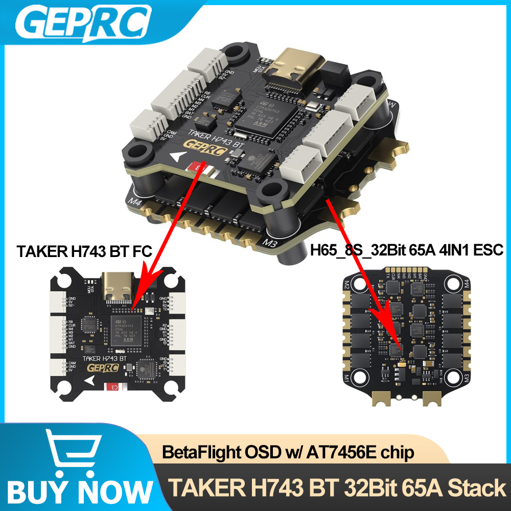 Drone Racing Flight Controller - GEPRC TAKER H743 BT 32-bitowy 65A