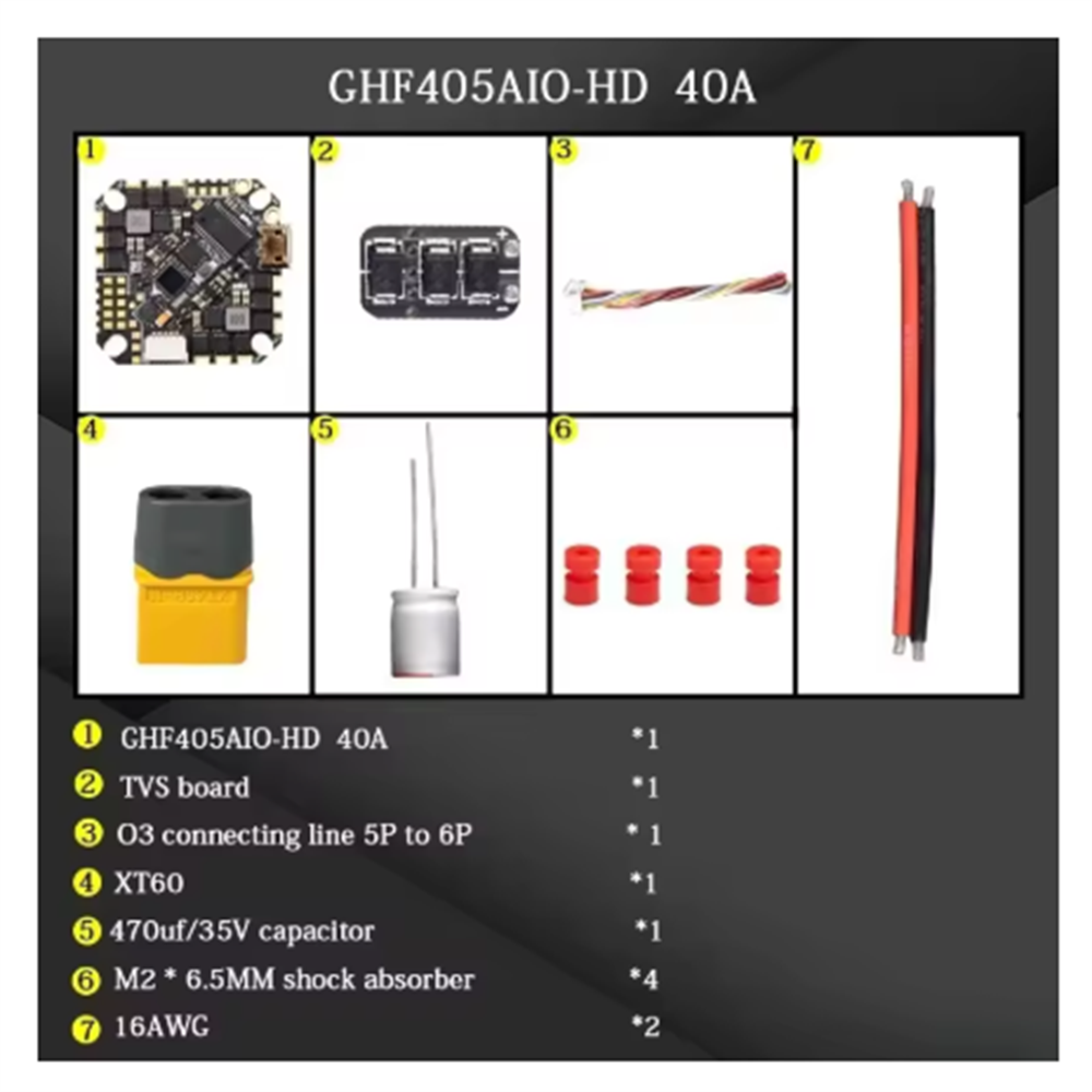 JHEMCU GHF405AIO-HD 40A AIO Ko – Drone Racing Flight Controller recenzja i cena